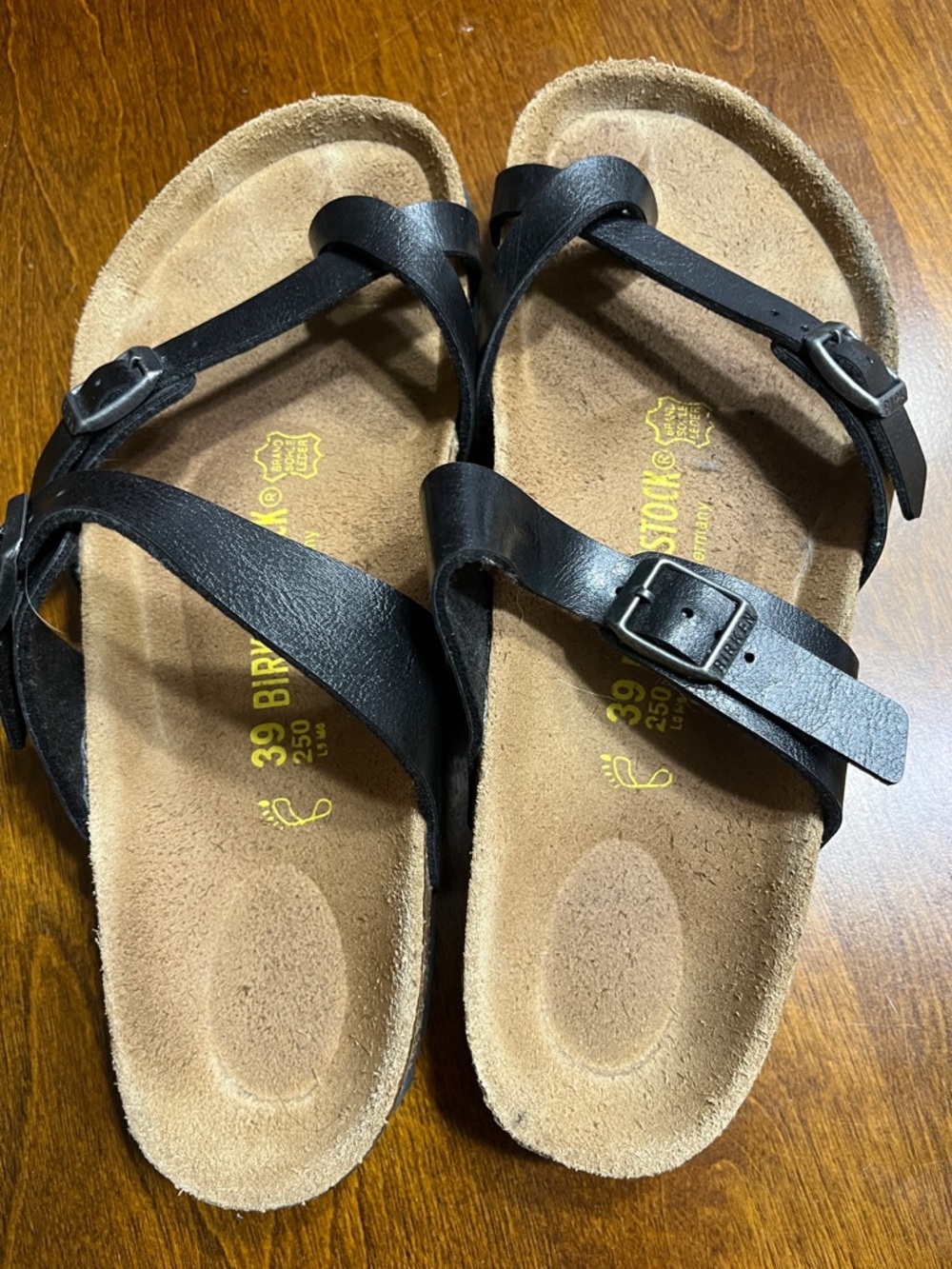 Birkenstock Black Leather Strappy Sandals